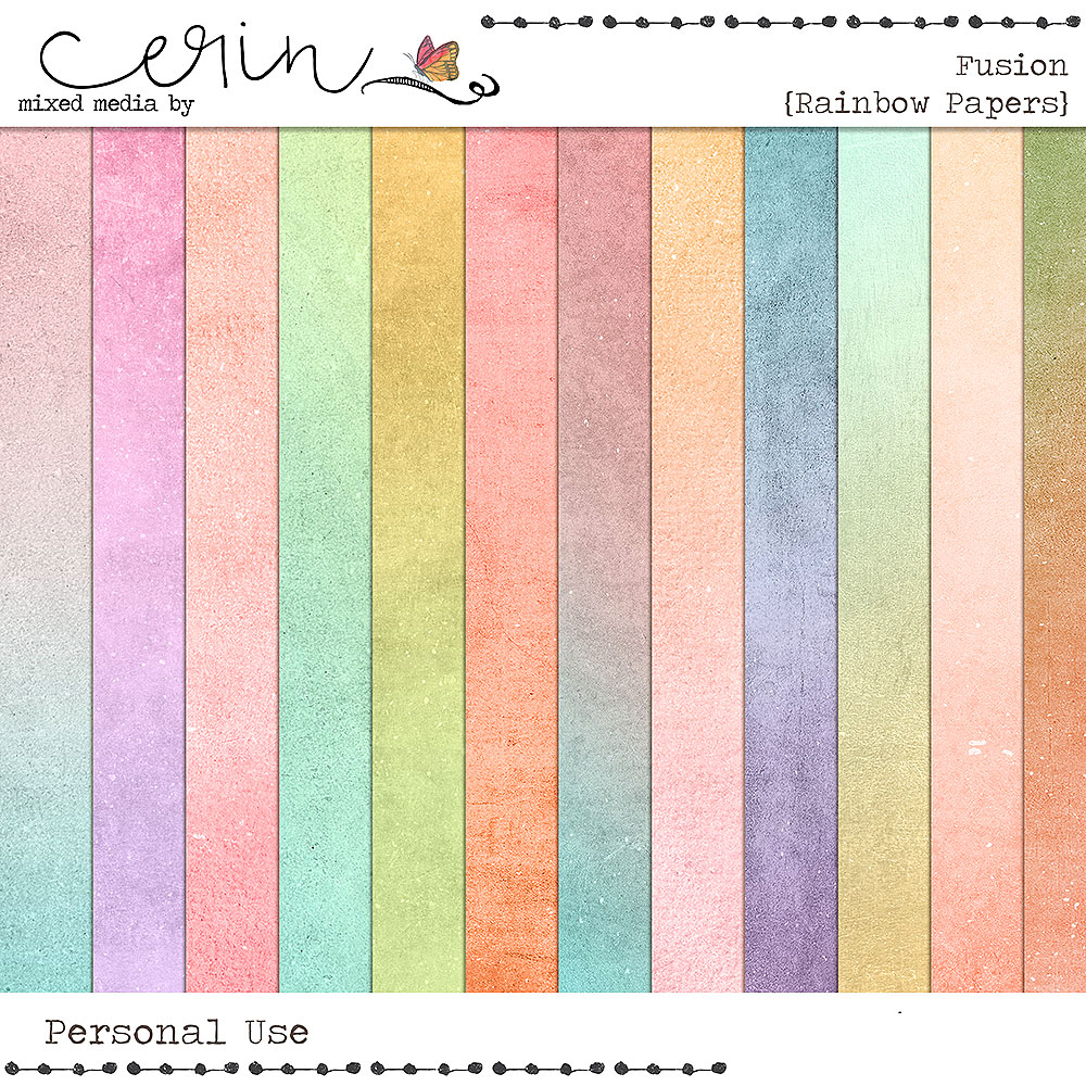 Fusion {Rainbow Papers} by Mixed Media by Erin