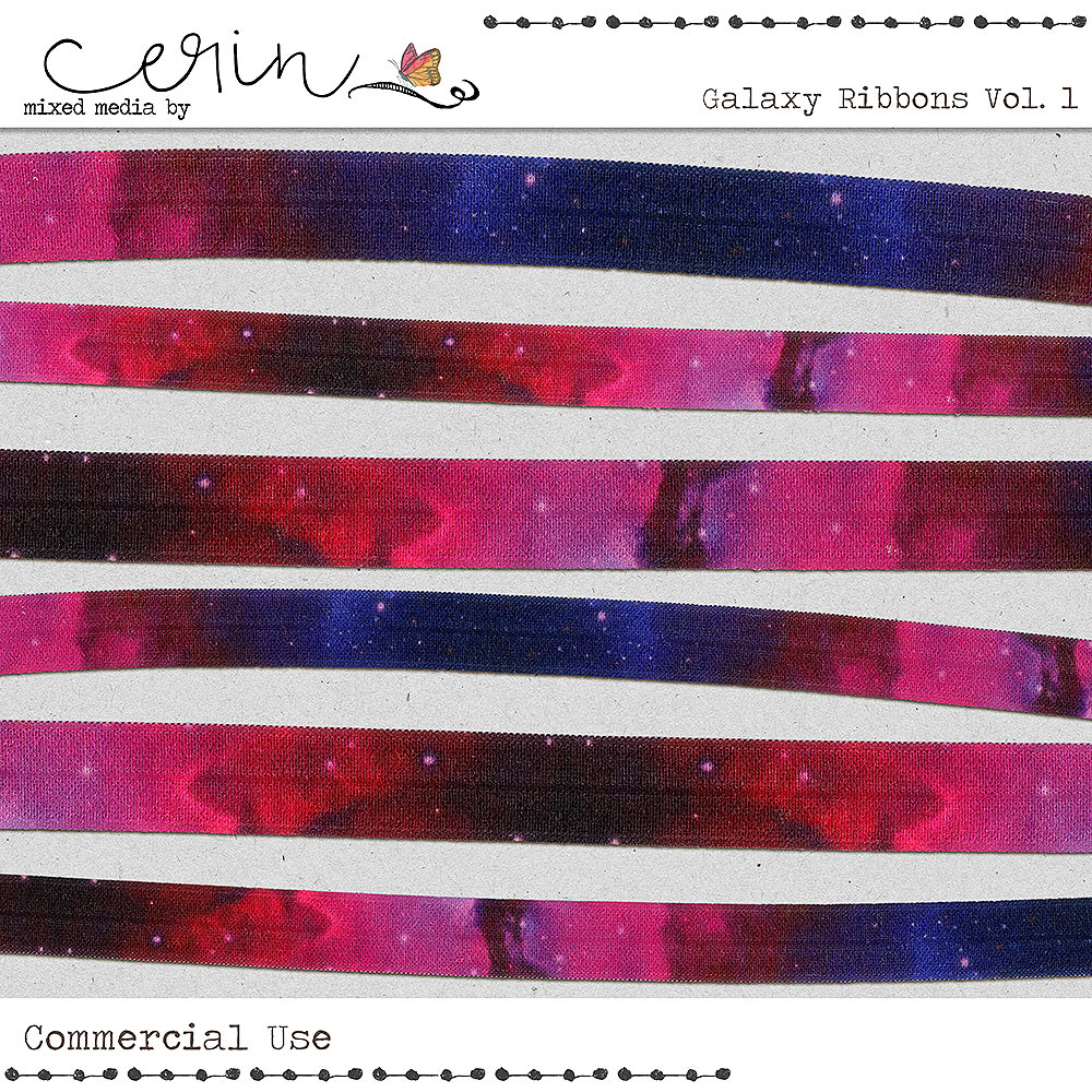 Galaxy Ribbons Vol 1 (CU) by Mixed Media by Erin