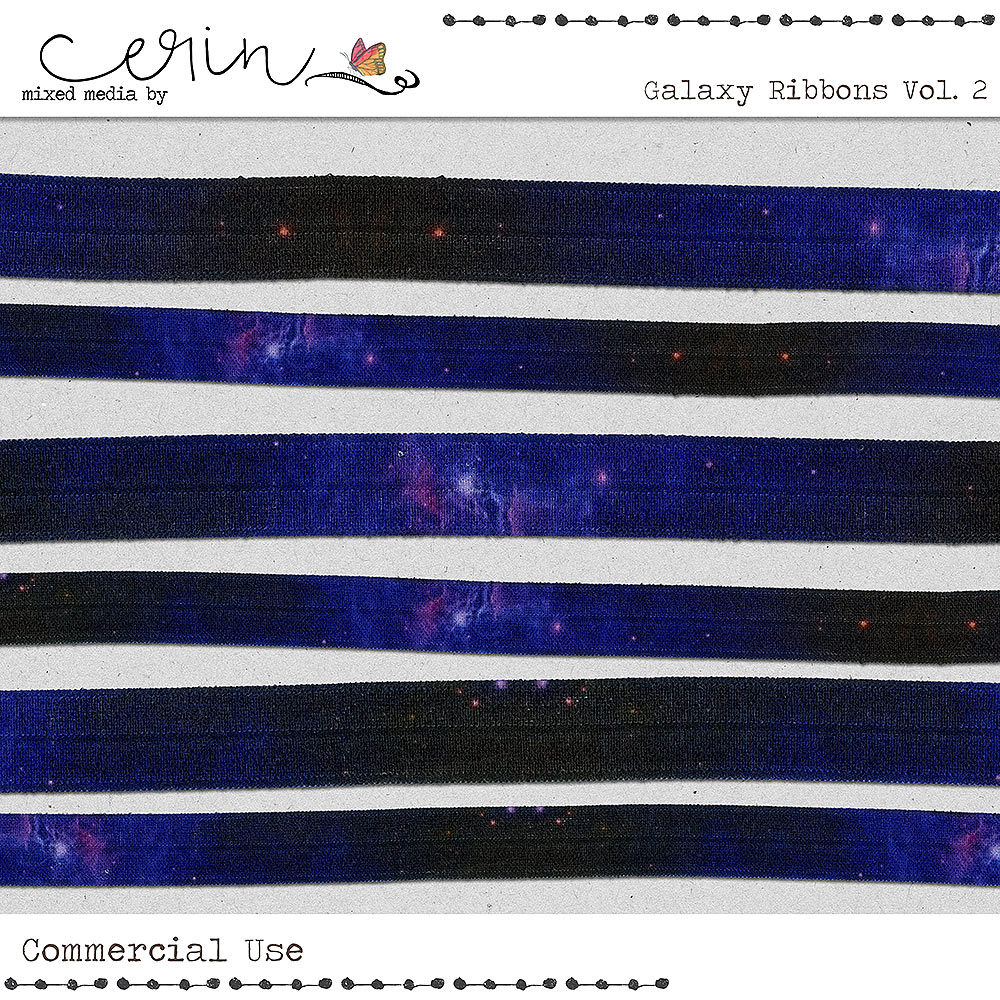 Galaxy Ribbons Vol 2 (CU) by Mixed Media by Erin