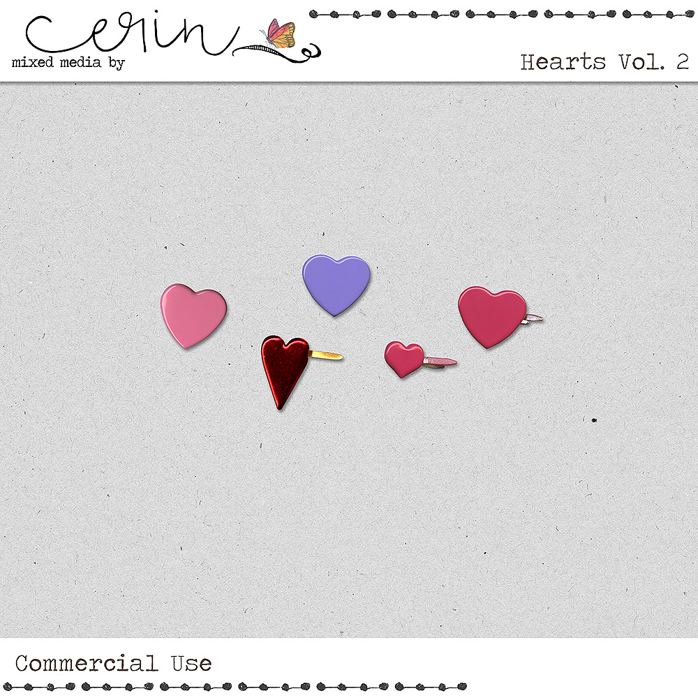 Hearts Vol 2 (CU) by Mixed Media by Erin 