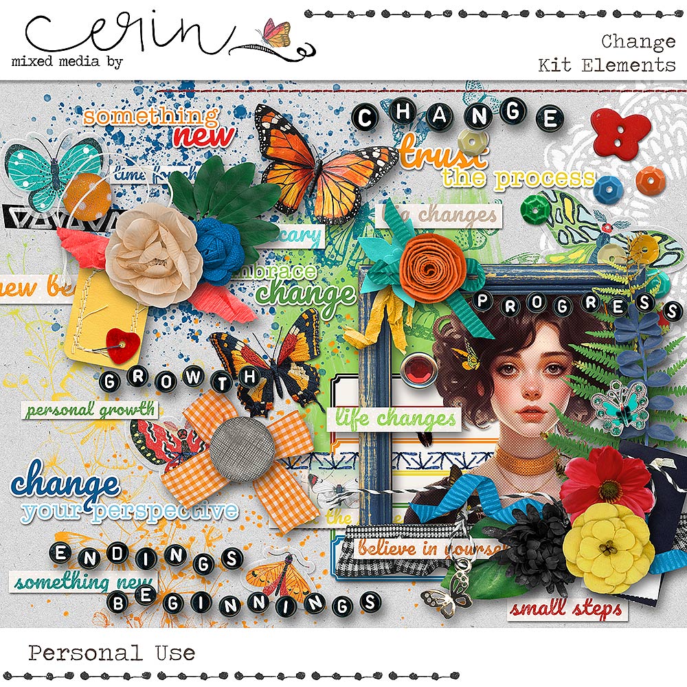 Change {Kit Elements} by Mixed Media by Erin
