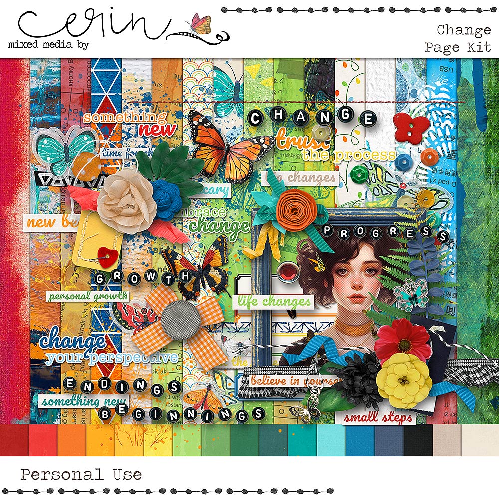 Change {Page Kit} by Mixed Media by Erin