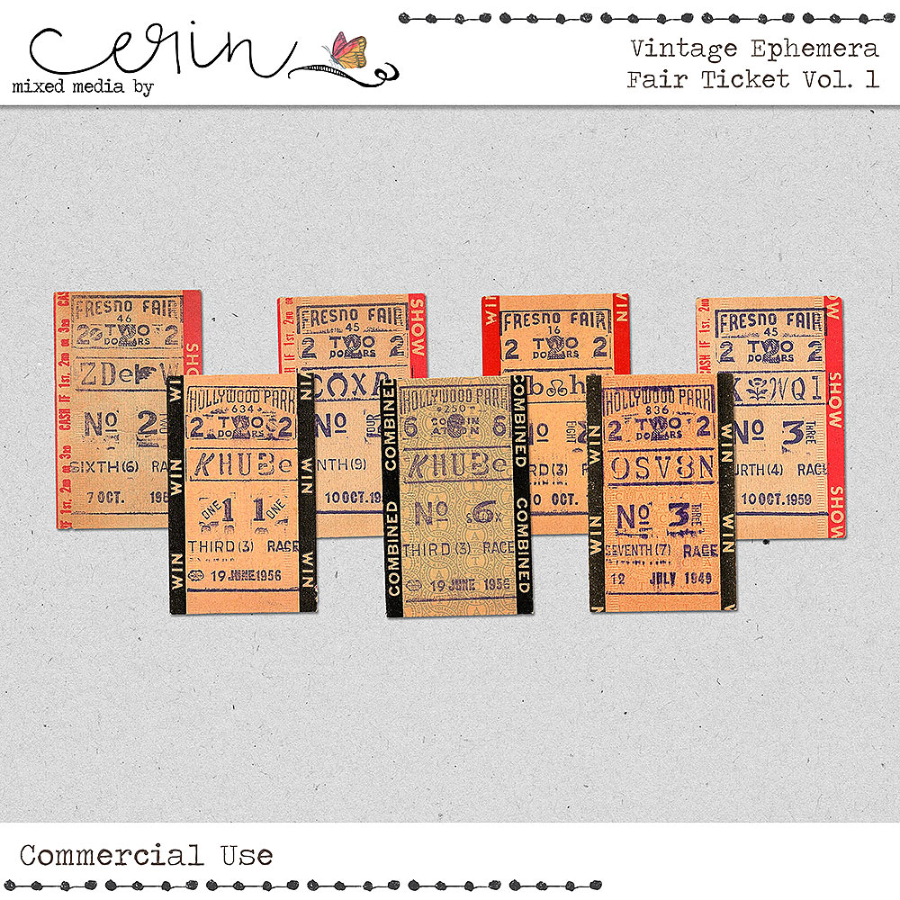 Vintage Fair Tickets Vol 1 (CU) by Mixed Media by Erin