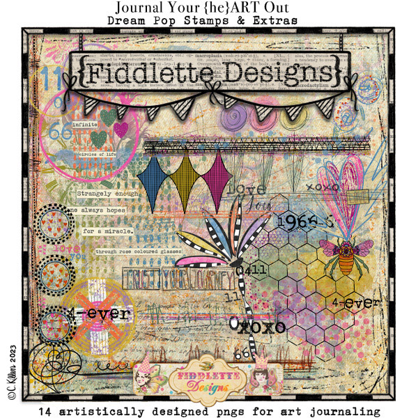 Journal Your {he}ART Out Dream Pop Stamps by Fiddlette Designs