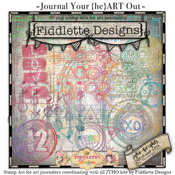 Journal Your {he}ART Out Brights Stamps by Fiddlette Designs