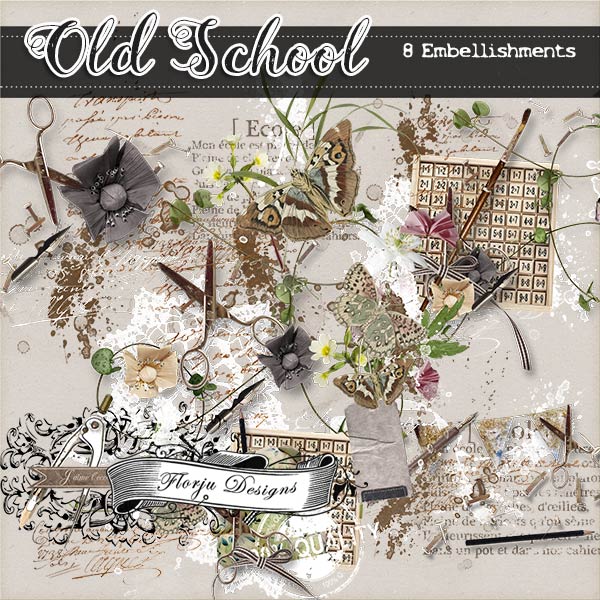 Old School { Embellishments Pack 1 PU } by Florju designs Old School { Embellishments Pack 1 PU } by Florju designs