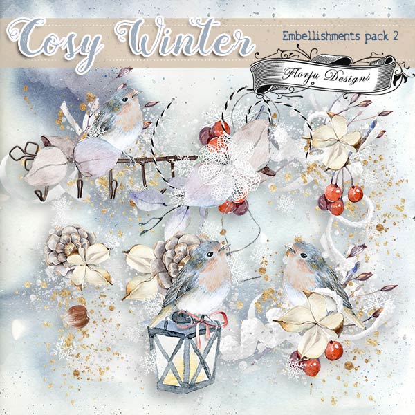 Cosy Winter { Embellishment Pack 2 PU } by Florju Designs Cosy Winter { Embellishment Pack 2 PU } by Florju Designs