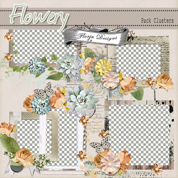 Flowery { Clusters PU } by Florju Designs Flowery { Clusters PU } by Florju Designs