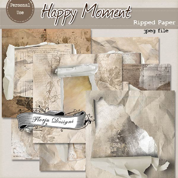 Happy { Ripped papers Pu} by Florju Designs Happy { Ripped papers Pu} by Florju Designs