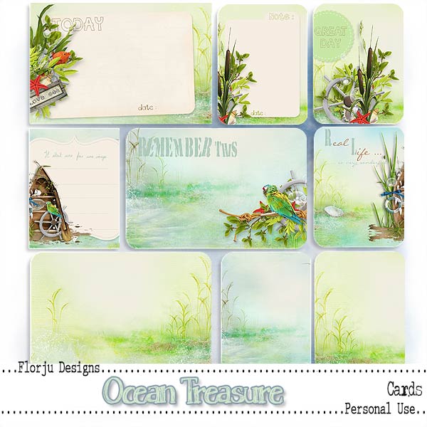 Ocean Treasure { Journal Card PU } by Florju Designs Ocean Treasure { Journal Card PU } by Florju Designs
