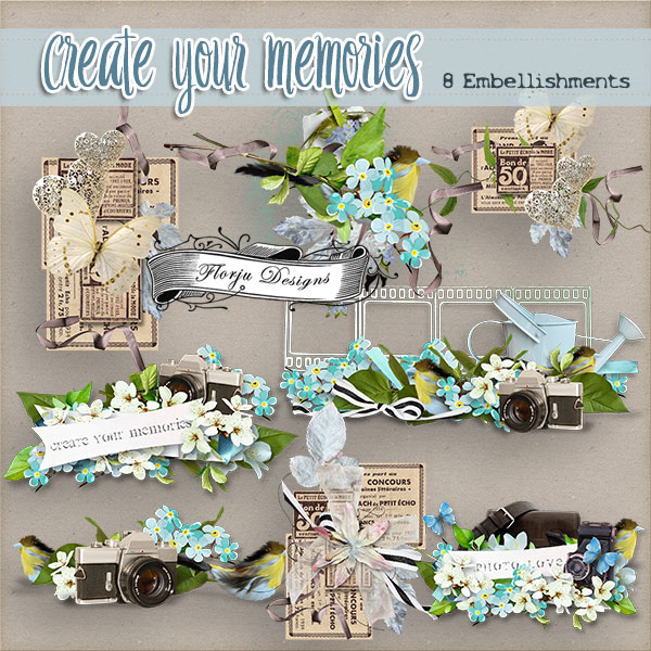 Create your memories Embellishment PU by Florju Designs Create your memories Embellishment PU by Florju Designs