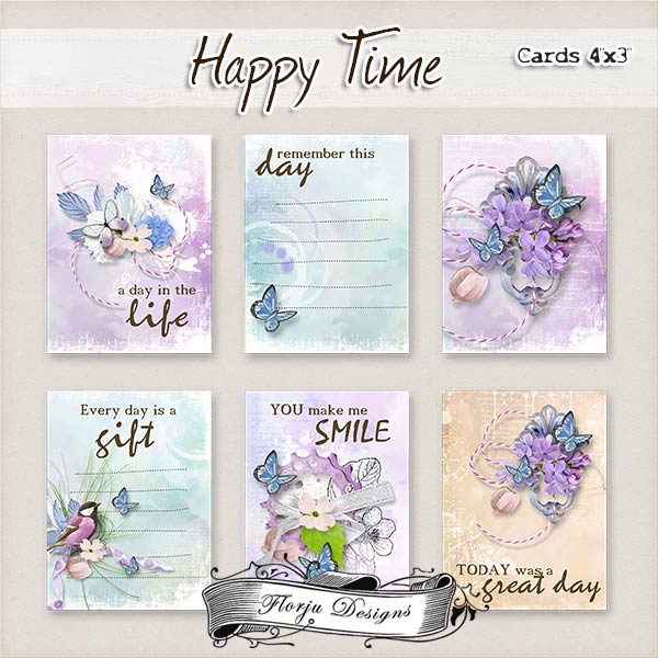 Happy Time { Cards 4"x3" PU } by Florju Designs Happy Time { Cards 4"x3" PU } by Florju Designs