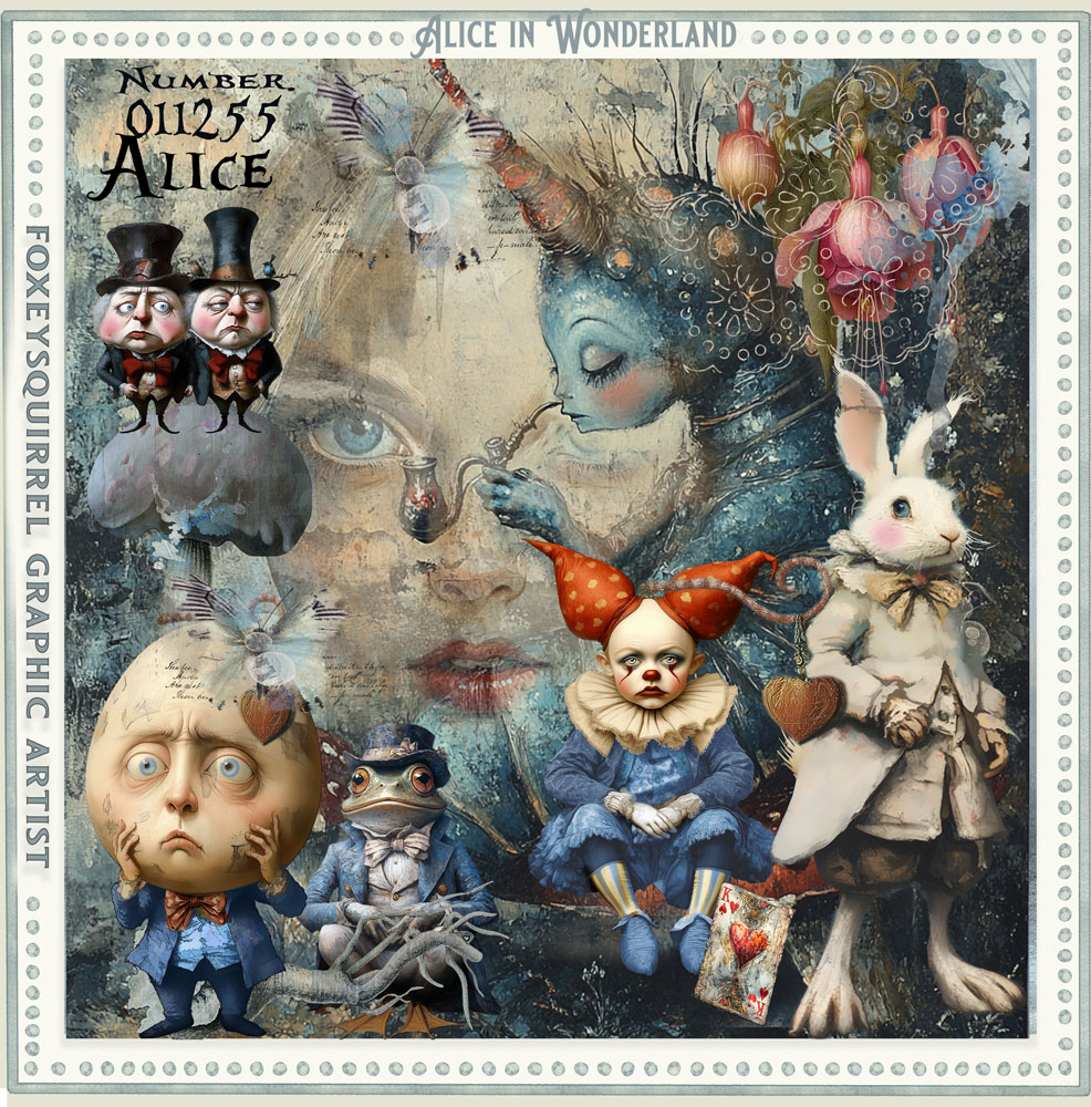 Alice In Wonderland Digital Art Kit 