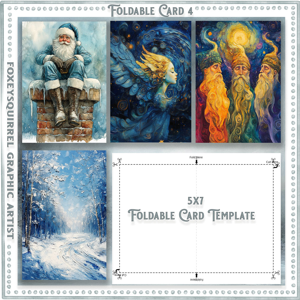 Foldable Digital Art cards Template 4 