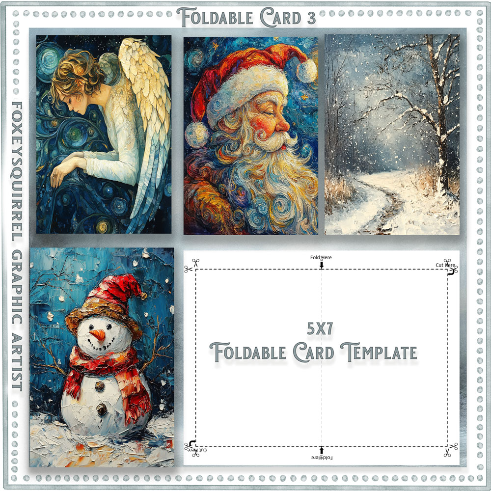 Foldable Digital Art cards Template 3 