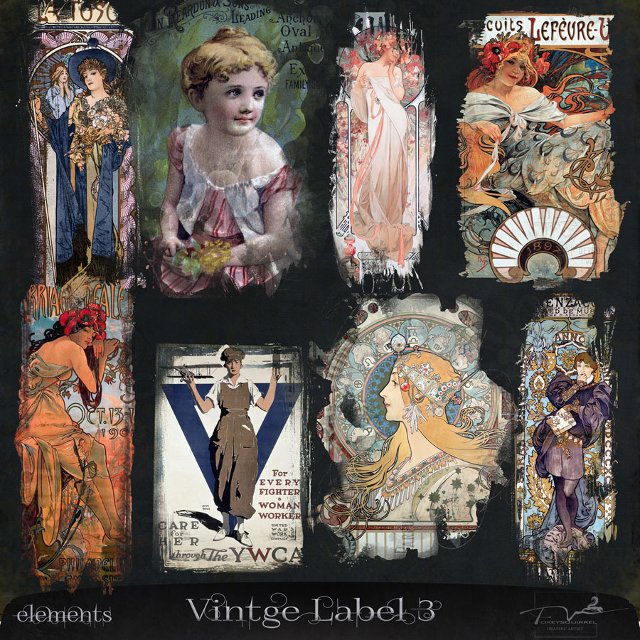 Vintage Labels 3 Element Pack