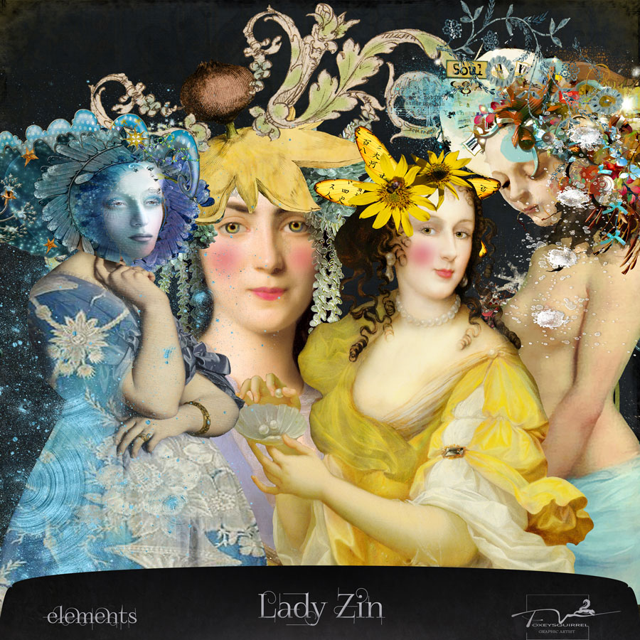 Lady Zen Digital Art Elements Pack