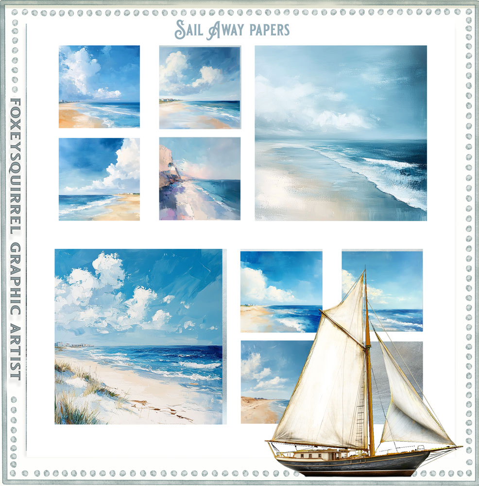 Sail Away Digital Art Papers 