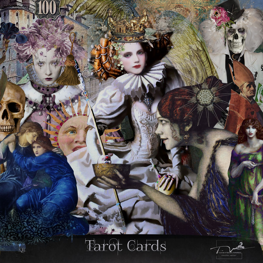 Art kit | Tarot Cards Digital Kit by Foxeysquirrel Designs | Oscraps