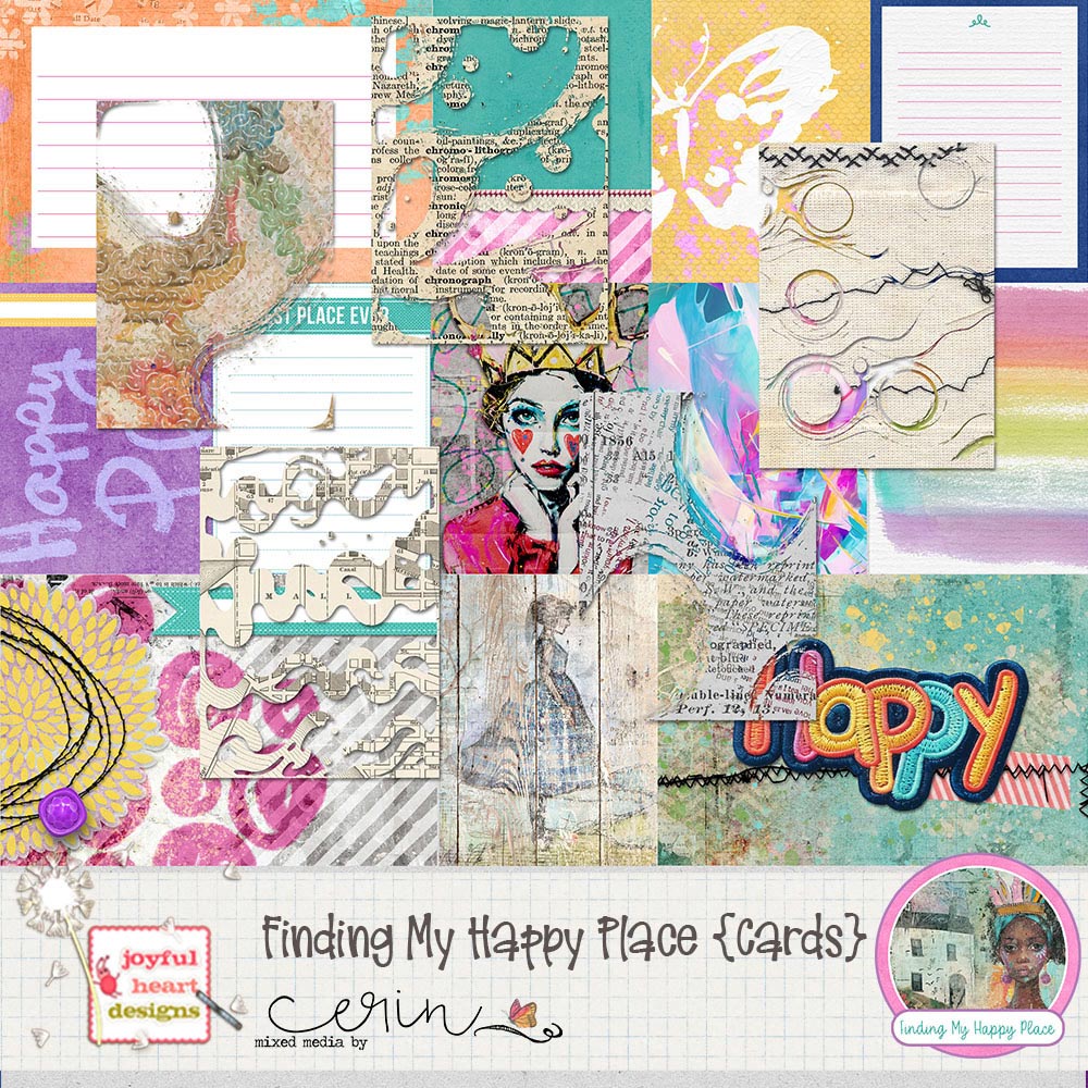 Finding My Happy Place {Cards} by Joyful Heart Designs and Mixed Media by Erin