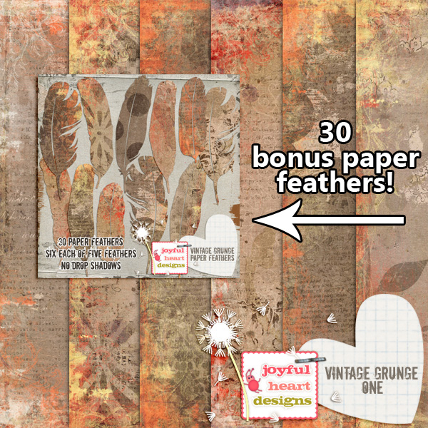 Vintage Grunge (papers & paper feathers)