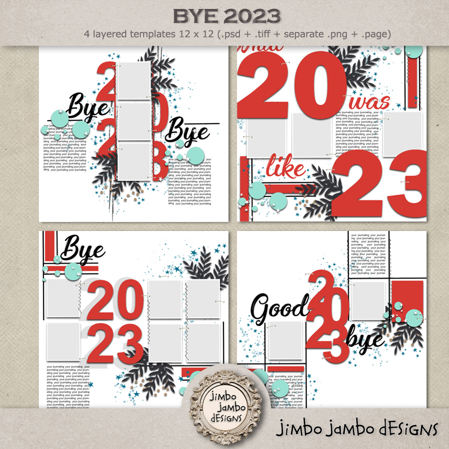 Bye 2023 templates by Jimbo Jambo Designs