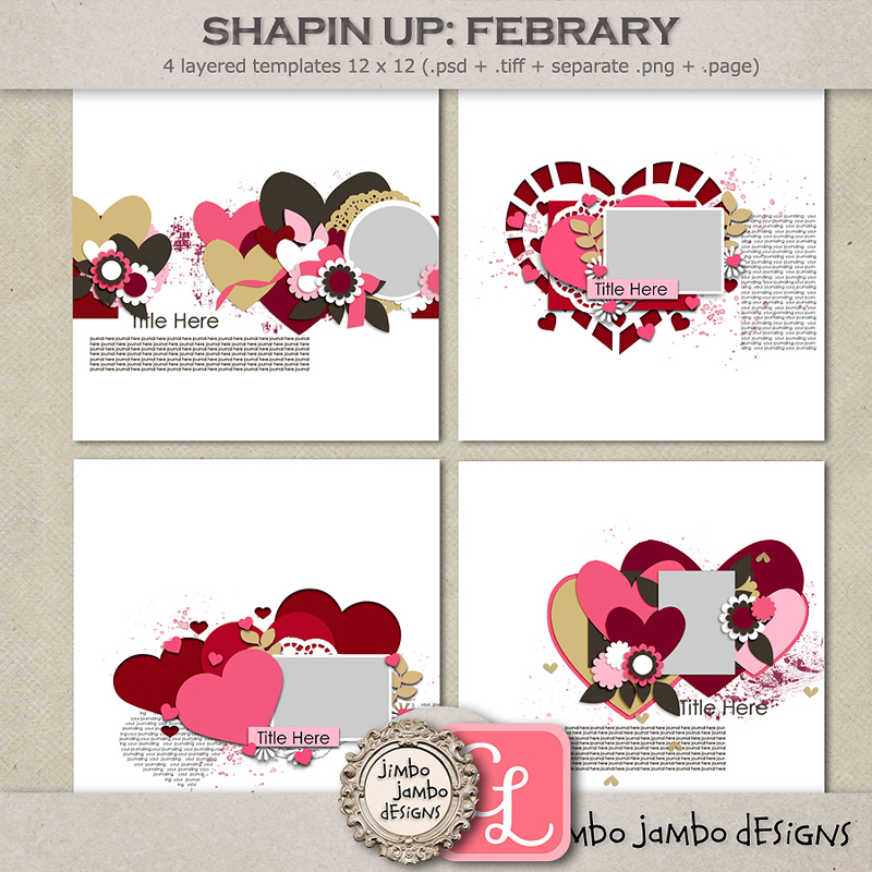Shapin up February templates by Jimbo Jambo Designs