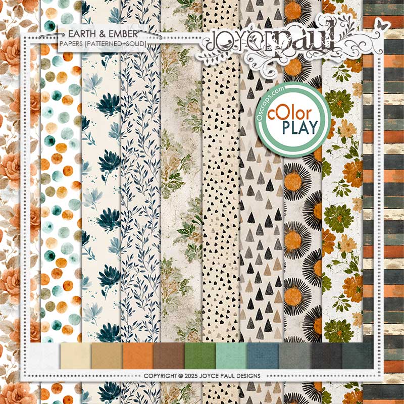Earth & Ember | Papers [Patterned+Solid] by Joyce Paul Designs