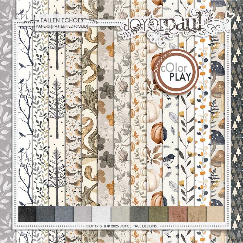 Fallen Echoes - Papers [Patterned+Solid] by Joyce Paul Designs