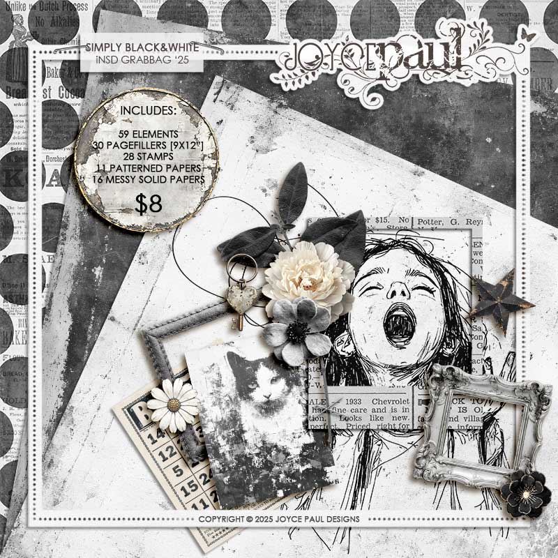 iNSD Grabbag 2025 (Simply Black & White) by Joyce Paul Designs