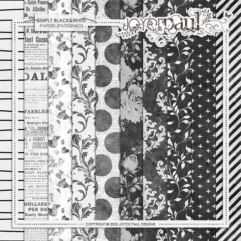 Simply Black & White – Papers [Patterned] by Joyce Paul
