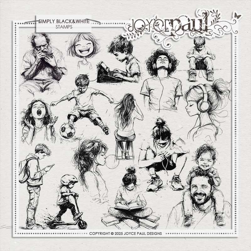 Simply Black & White – Stamps by Joyce Paul