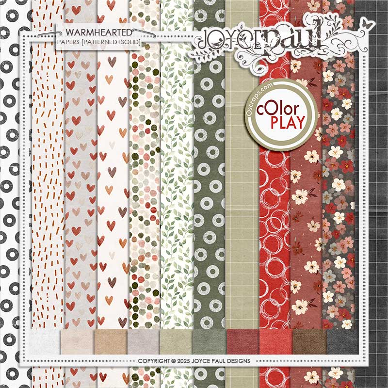 Warmhearted - Papers [Patterned+Solid] by Joyce Paul Designs