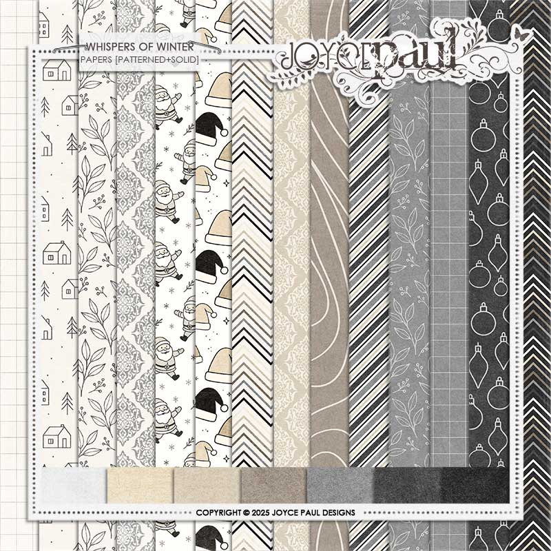 Whispers of Winter | Papers [Patterned+Solid] by Joyce Paul Designs