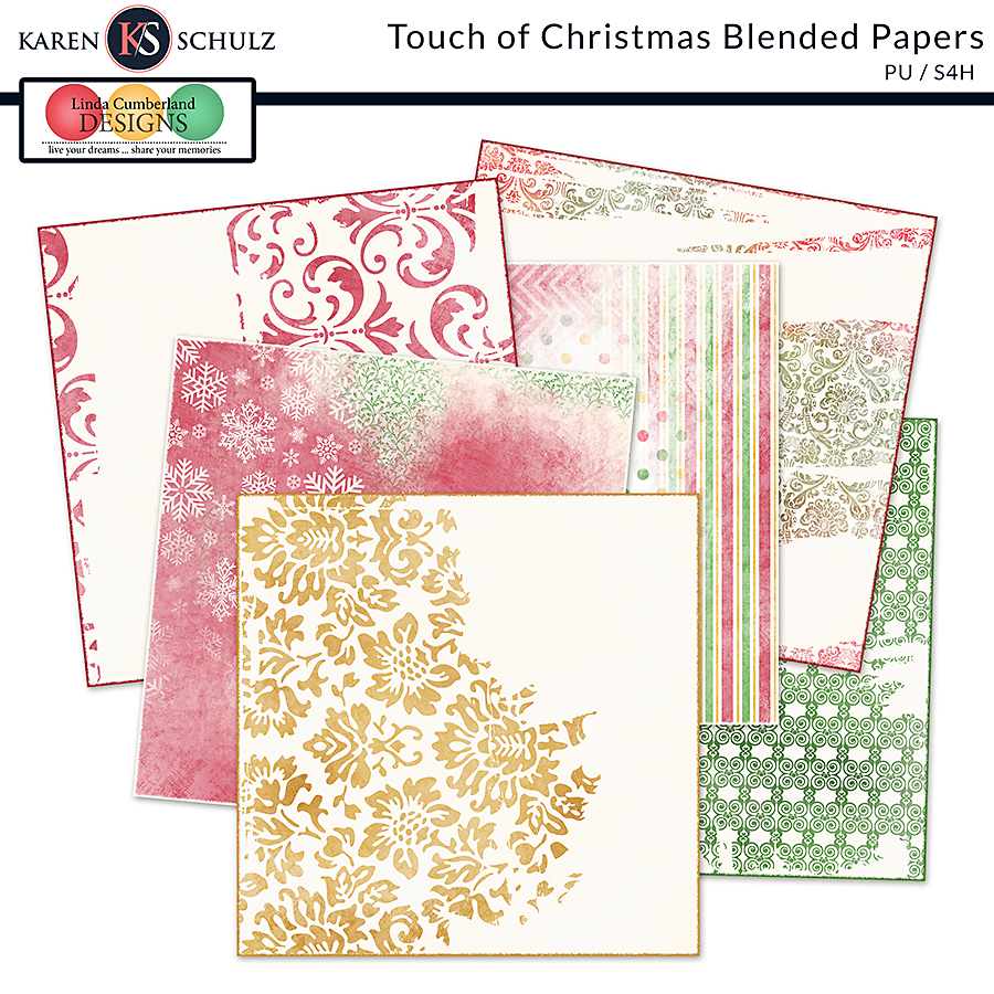 Touch of Christmas Blended Papers by Karen Schulz and Linda Cumberland   