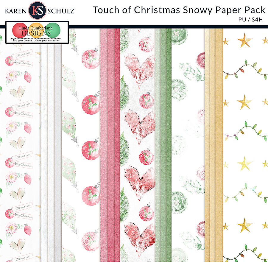 Touch of Christmas Snowy Papers by Karen Schulz and Linda Cumberland    