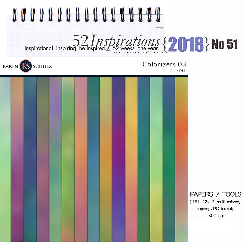 52 Inspirations 2018 -  No 51 Colorizer Papers by Karen Schulz Designs