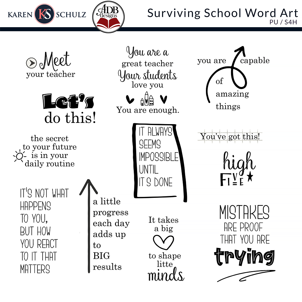 Surviving School Word Art