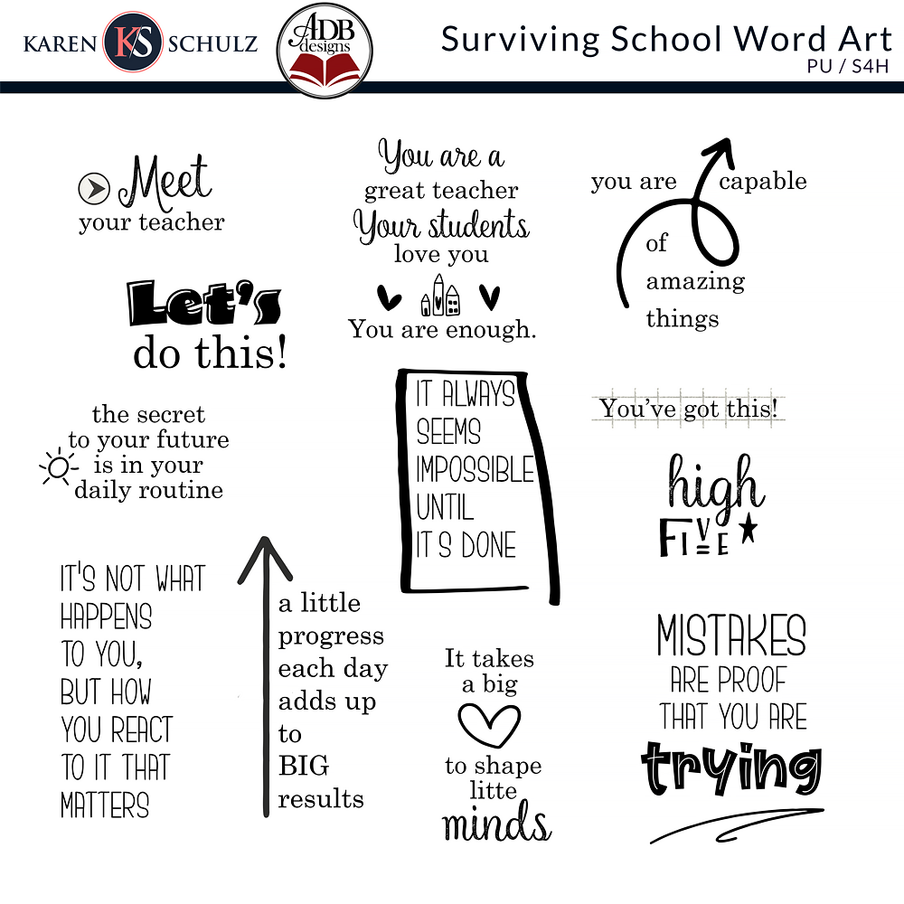 Surviving School Word Art Surviving School Word Art