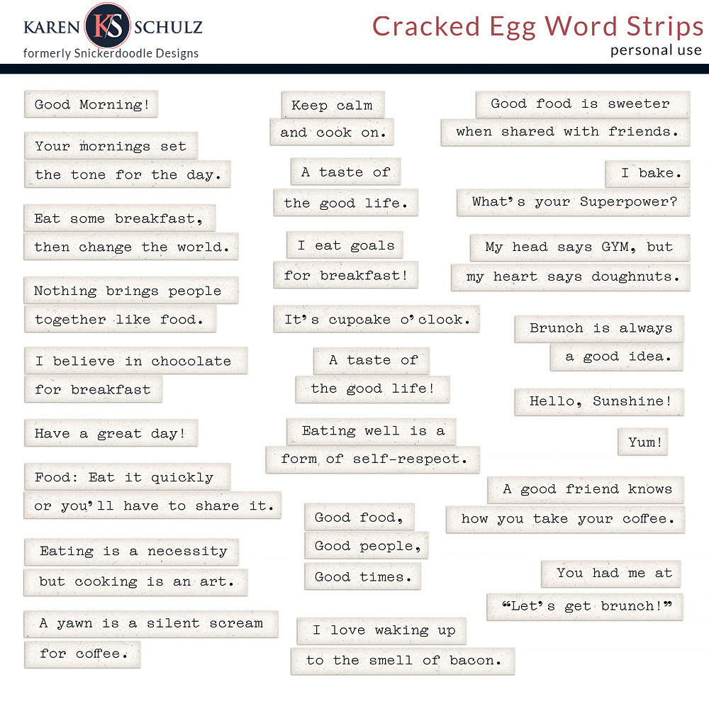 Cracked Egg Word Strips