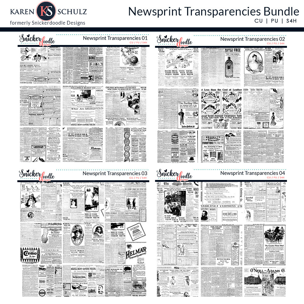 Newsprint Transparencies Bundle