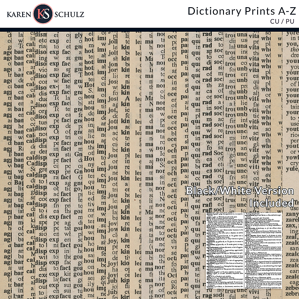 Dictionary Prints A-Z 