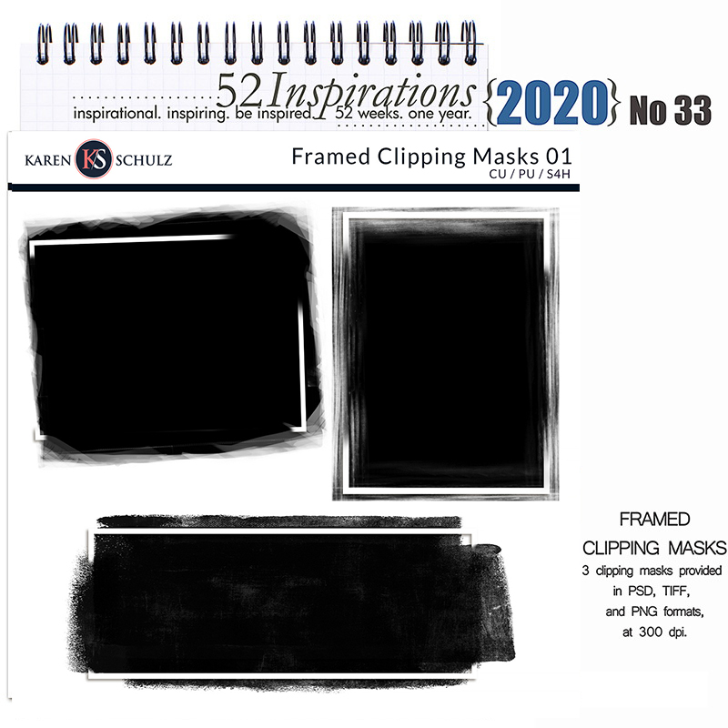 52 Inspirations 2020 No 33 Framed Clipping Masks 01 by Karen Schulz Designs