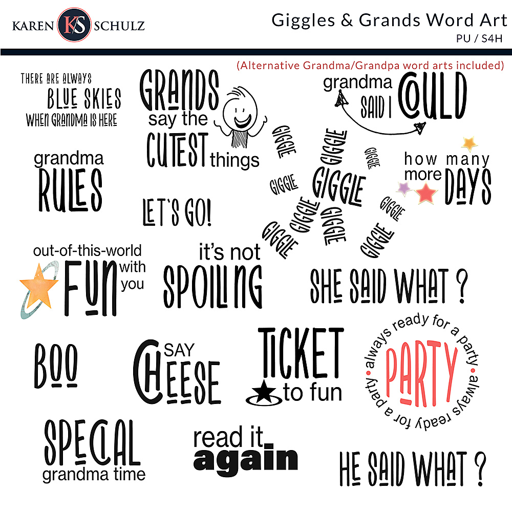 Giggles and Grands Word Art