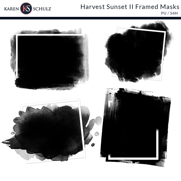 Harvest Sunset II Framed Masks