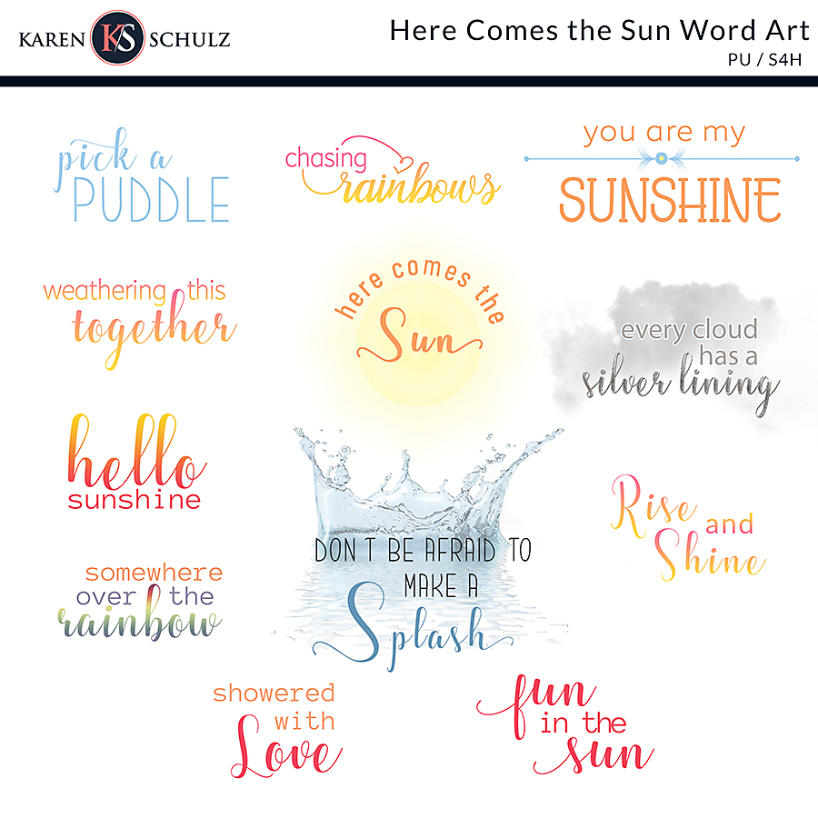 Here Comes the Sun Word Art