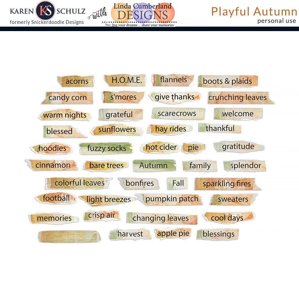 Playful Autumn Word Strips
