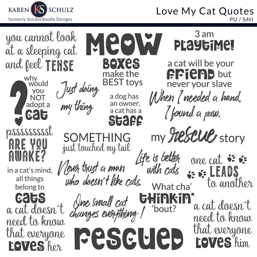 Love My Cat Word Art