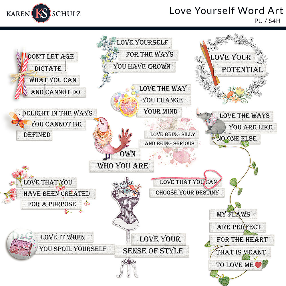 Love Yourself Word Art