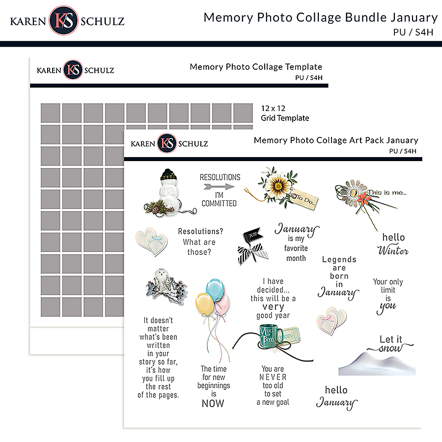 Memory Photo Collage Bundle January
